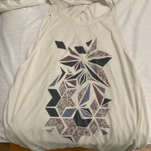 Geometric pattern open back tank top